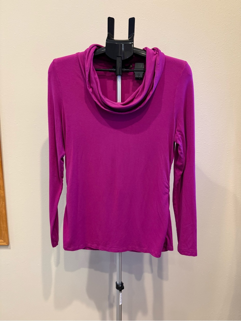 The Limited Long Sleeve Cowl Neck Top in Fuchsia